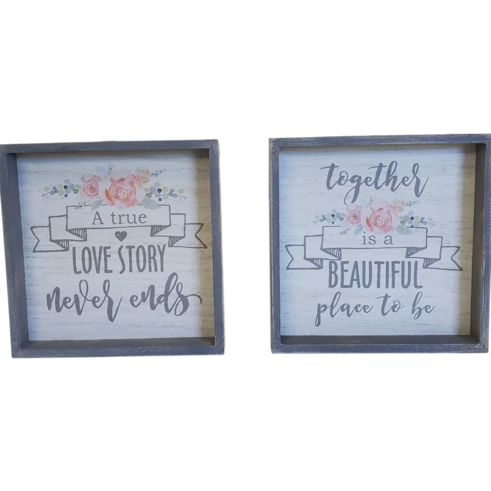 Love Story Decorative Wall Art Set with Inspirational Quotes New